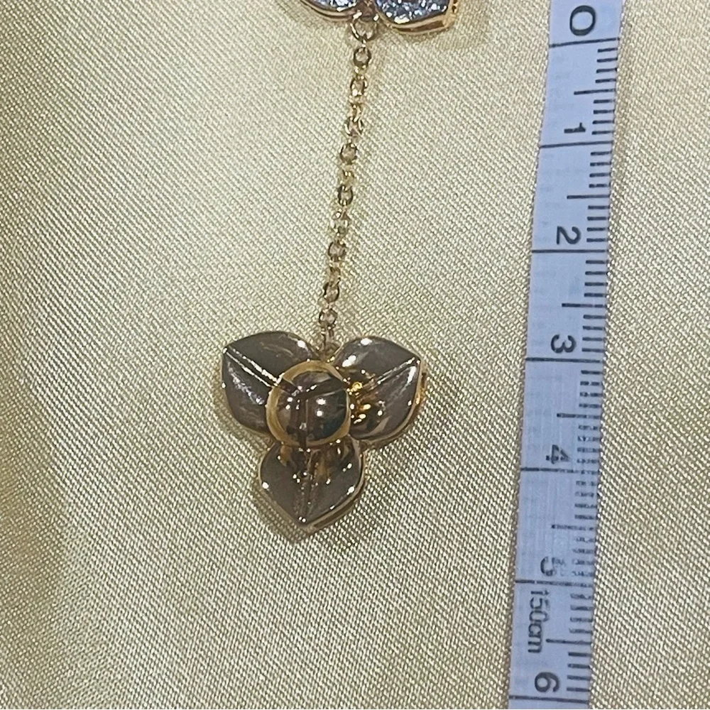 18k Gold Tone Crystal Floral Drop Necklace - Women Jewelry